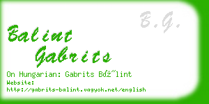 balint gabrits business card